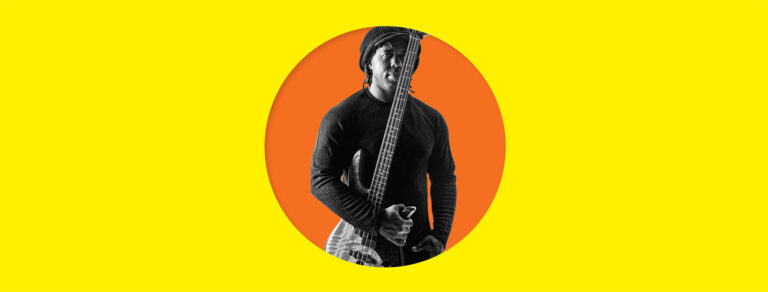 Black African male with his guitar