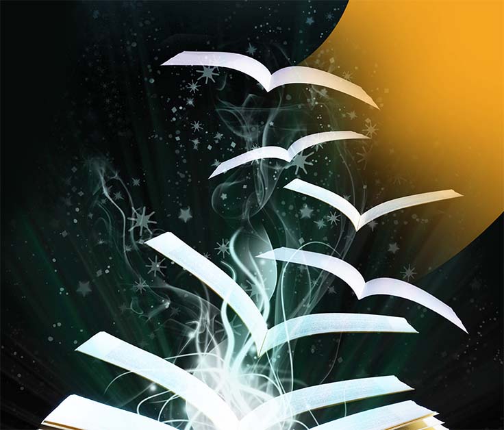 a book with the pages flying