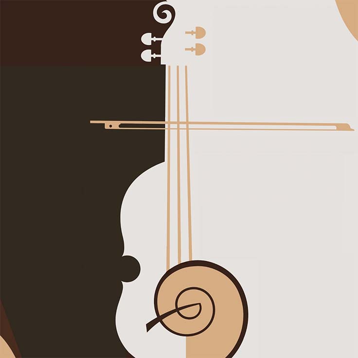 violin silhouette, an illustration